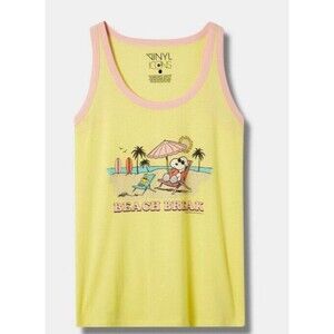 Torrid Women's Yellow Snoopy Woodstock Beach Tank Cotton Blend Plus Size 2X